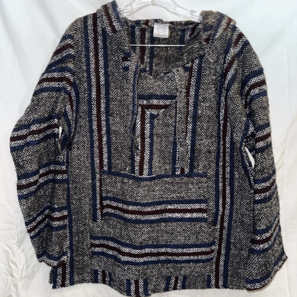 Baja Style Hoodie Lg Vel Mex Beach Rug Style Unisex Men’s Women’s Black Red Blue